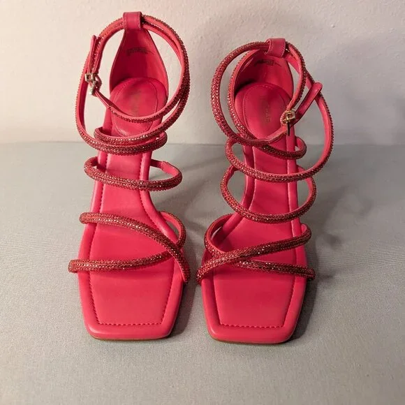 Michael Kors Imani Embellished Pink Sandal Size 8 - Picture 2 of 9
